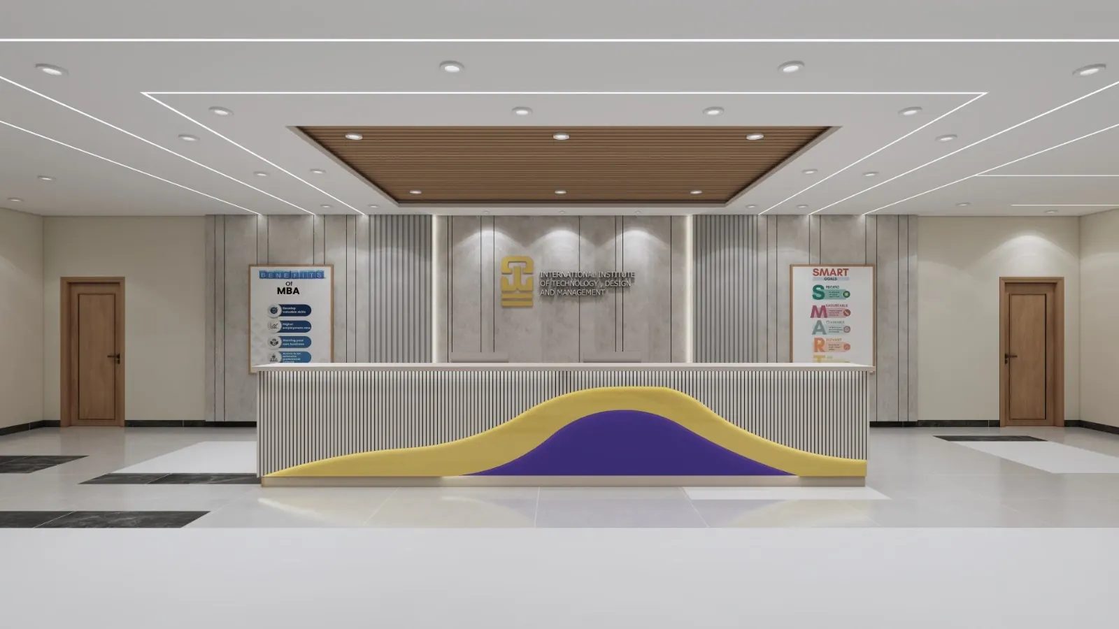 Reception lobby at IITDM Vizag