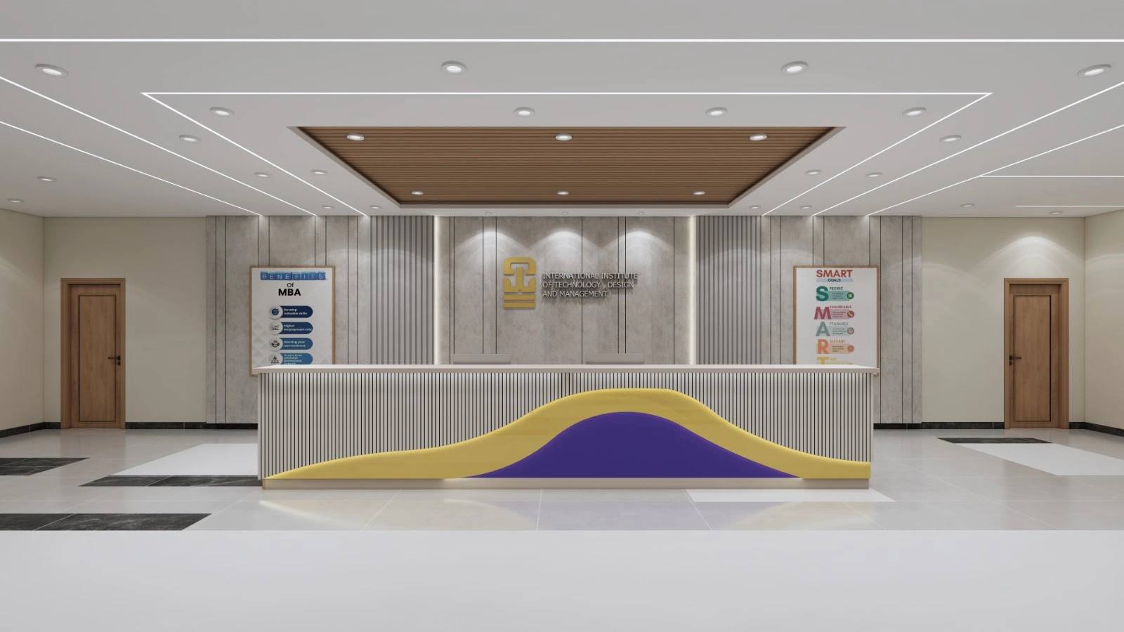 Reception lobby at IITDM Vizag